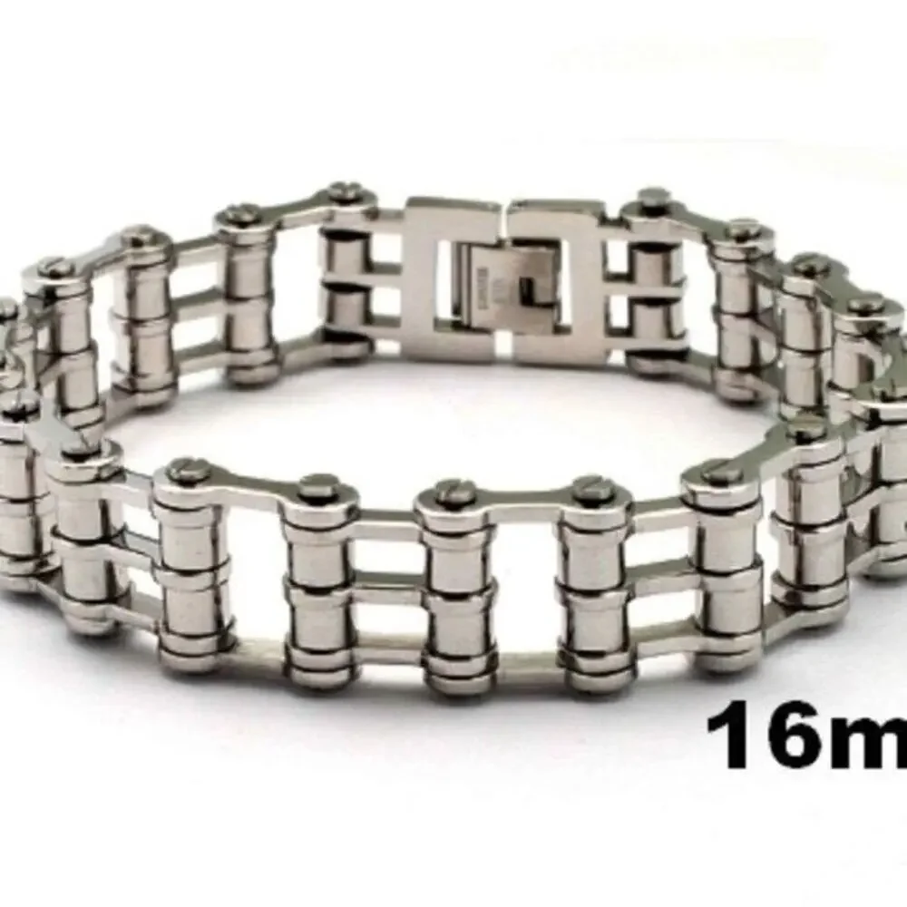 New stainless‎ steel bike chain bracelet. 8.5 long
